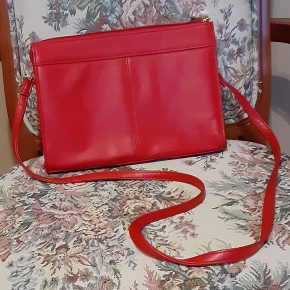 Laura Gayle Handbags - Laura Gayle Red Leather Crossbody/Shoulder  Bag